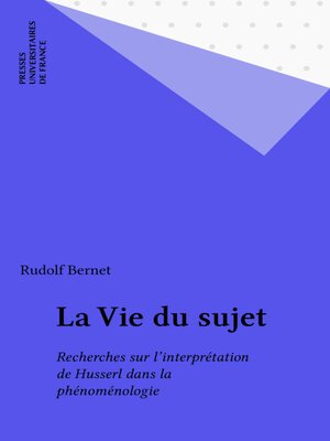 cover image of La Vie du sujet
